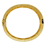18 KGP Clear Florentine Cuff with Perimeter Stones