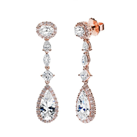 18 KGP Rose Gold Morganite Hued Regal Teardrops