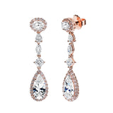 18 KGP Rose Gold Clear Regal Teardrops