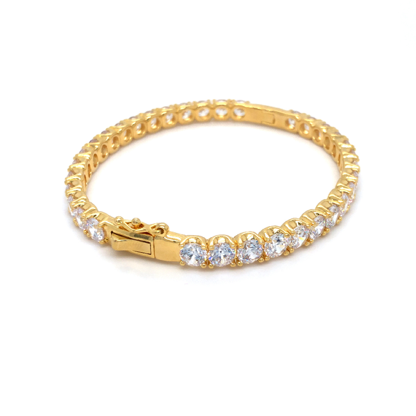 18 KGP Round 5mm Solitaire Eternity Bangle with Double Security Clasp