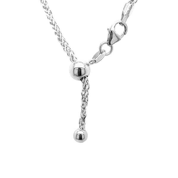 HAUTE COUTURE COMPOSERS COLLECTION Radiant Crushed Ice Cut 24 Carat Fancy Light Blue Pendant on Sterling 1.5 mm Adjustable Diamond Cut Wheat Chain, 20" (Pendant & Chain Sold Together. Pendant is Removable from Chain).
