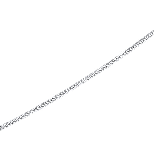 Sterling Fancy Light Pink Asscher Cut Pendant on 18" Sterling Silver 1.1mm Round Wheat Chain (Pendant & Chain Sold Together. Pendant is Removable from Chain).