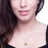 Sterling Fancy Light Yellow Asscher Cut Pendant on 18