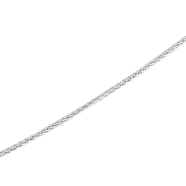 Sterling Lab Created Sapphire Cushion Cut Pendant 18" Sterling Silver 1.1mm Round Wheat Chain (Pendant & Chain Sold Together. Pendant is Removable from Chain).