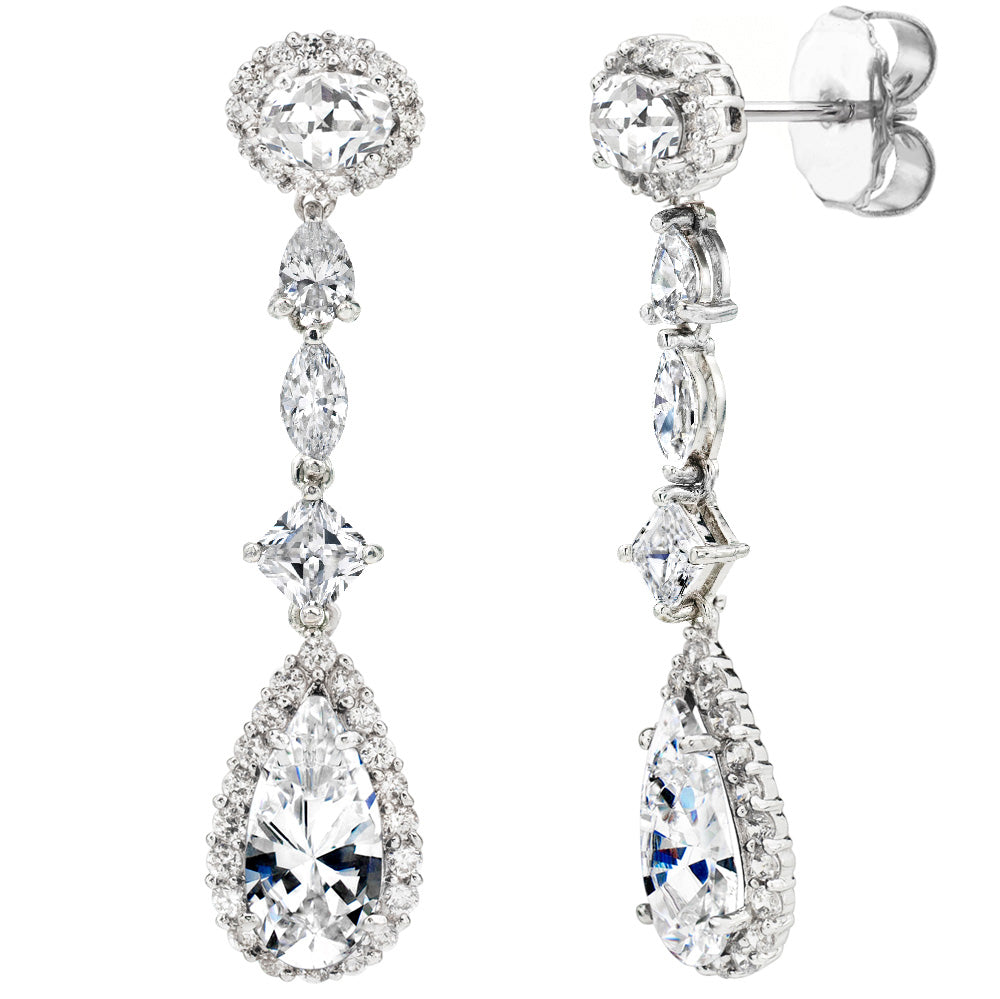 Silver Clear Regal Teardrops
