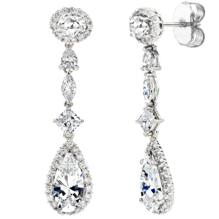 Sterling Silver 2 Carat 4 Prong Medium Solitaire Studs