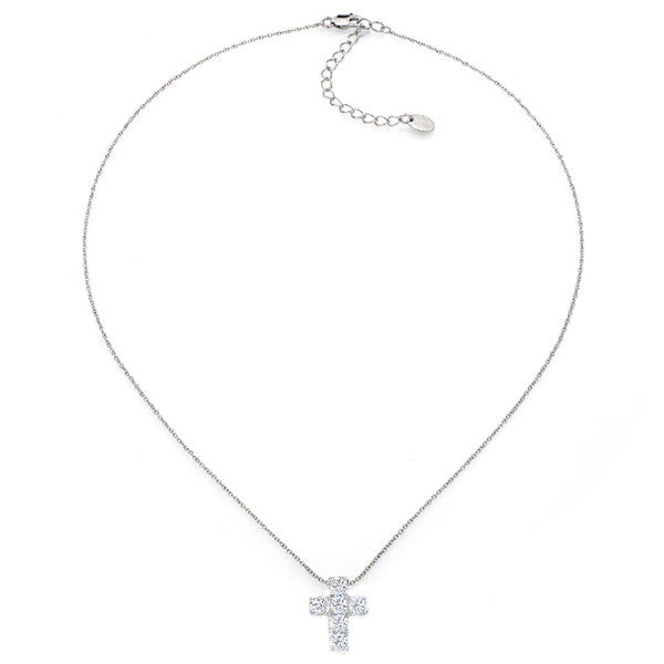 Silver 4mm Bespoke Couture Cross Necklace