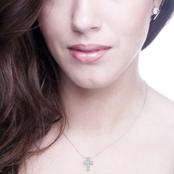 Silver 4mm Bespoke Couture Cross Necklace