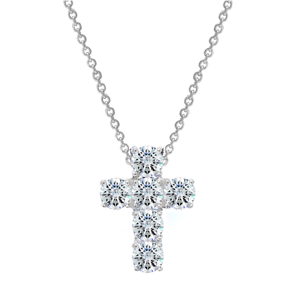 Silver 4mm Bespoke Couture Cross Necklace