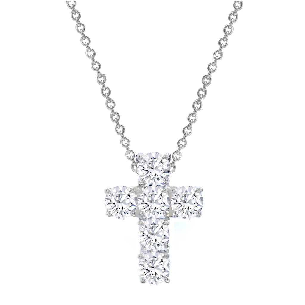 Silver 4mm Bespoke Couture Cross Necklace