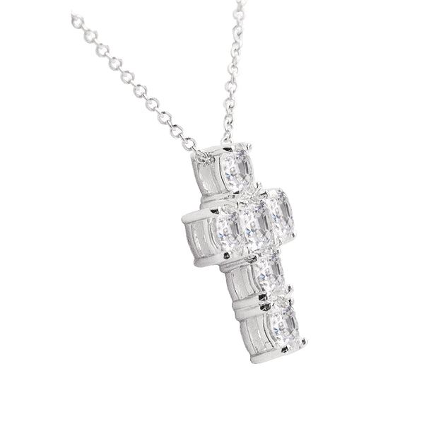Silver 4mm Bespoke Couture Cross Necklace