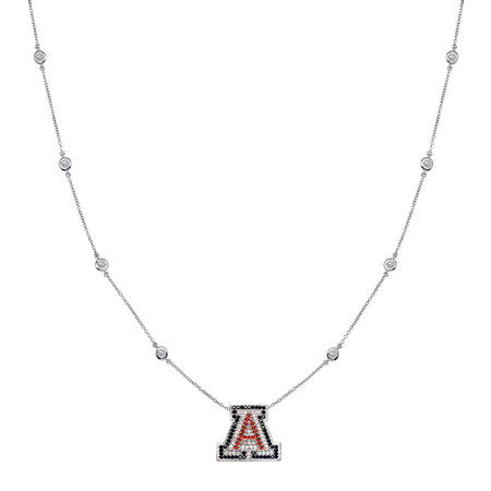 Silver Classic Tennis Necklace with Double Security Clasp 16.5" for A Pin (Pin Sold Separately)