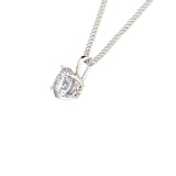 Sterling 10 mm Clear Round Filagree Pendant on 18
