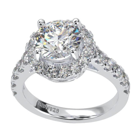 Sterling Silver Clear Asscher/Emerald-Cut Aspen Ring-Bling by Wilkening Invented Cut