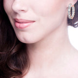 18 KGP Rose Gold 1.25” Asscher Cut Oval Couture Hoops