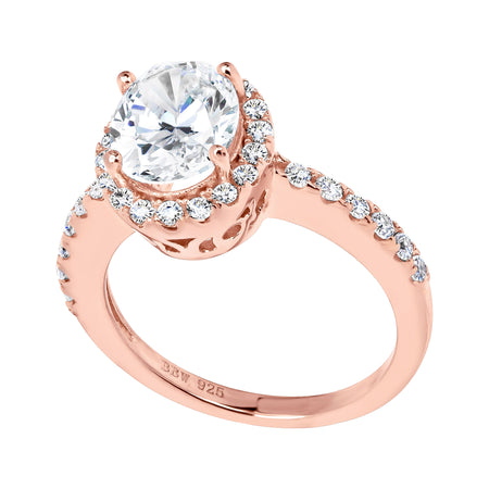 Sterling Silver Fancy Light Pink Rectangular Crushed Ice Cut Sedona Ring with 18 KGP Prongs