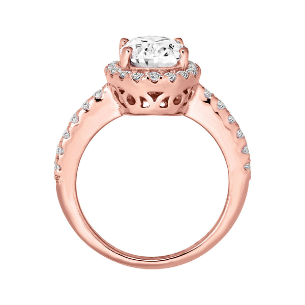 18 KGP Rose Gold 2.5 Carat Oval Ring