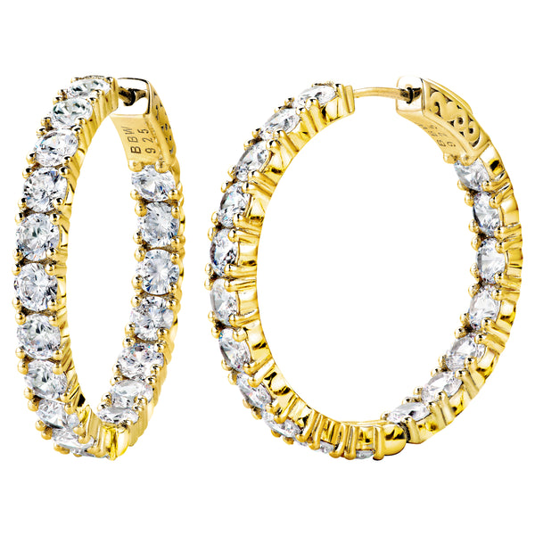 18 KGP  1.25" 4mm Double Sided In and Out Couture Hoops