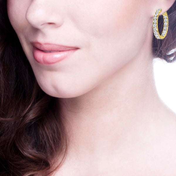 18 KGP  1.25" 4mm Double Sided In and Out Couture Hoops