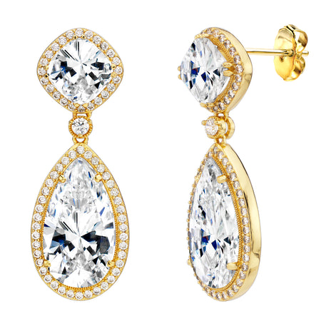 18 KGP Small Large Stone Couture Hoops