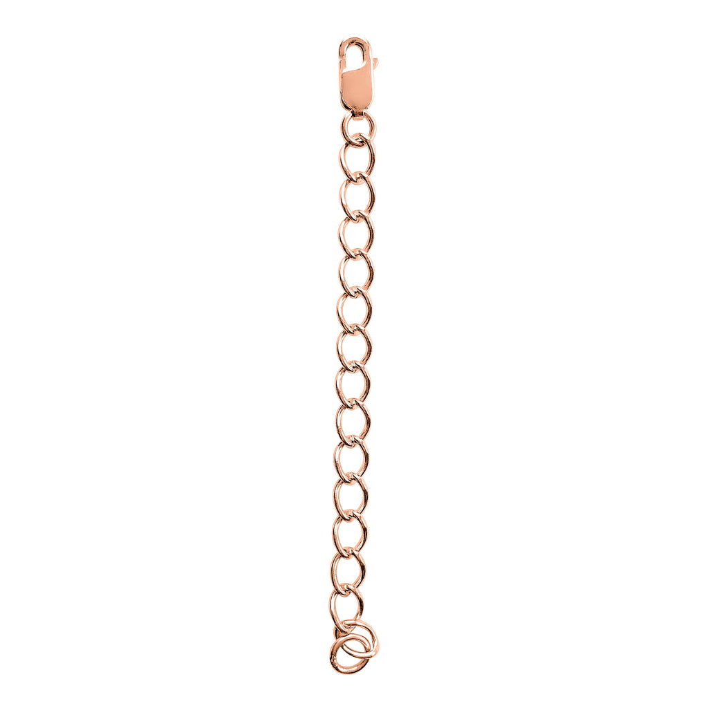 18 KGP Rose Gold Cable Chain Necklace Extension, 2.5