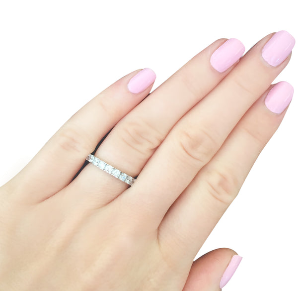 Sterling Silver 2.75mm Thin Round Eternity Ring Band