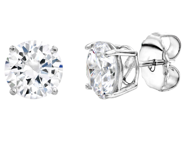 Sterling Silver 3 Carat 4 Prong Solitaire Studs