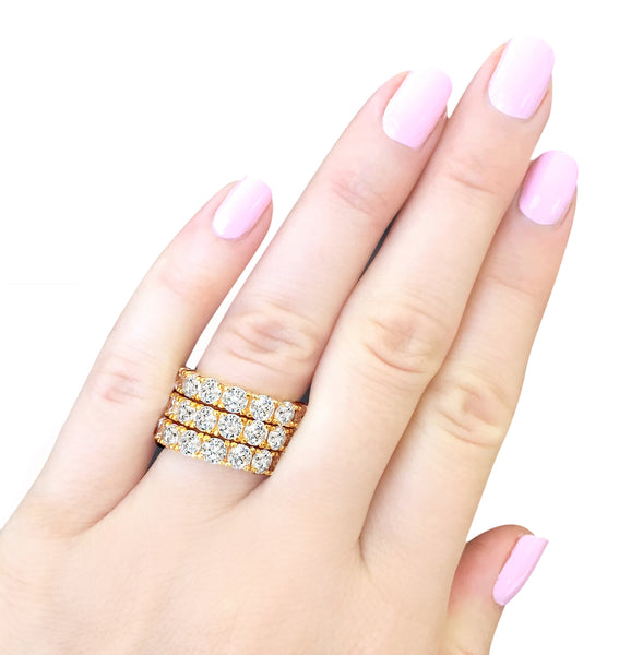 18 KGP 4mm Round Eternity Ring Band