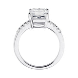 Sterling Silver Clear Rectangular Crushed Ice Cut Carley Ring