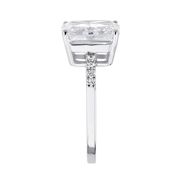Sterling Silver Clear Rectangular Crushed Ice Cut Carley Ring