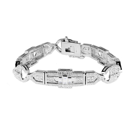 Silver Round 5mm Solitaire Eternity Bangle with Double Security Clasp