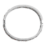 Silver Garnet-Hued Florentine Cuff with Perimeter Stones