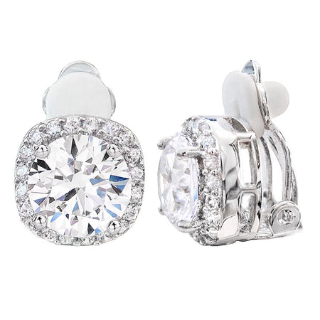 Sterling Silver 3 Carat 4 Prong Solitaire Studs