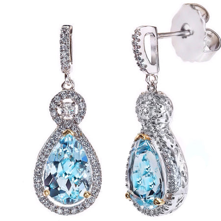 18 KGP Small Large Stone Couture Hoops