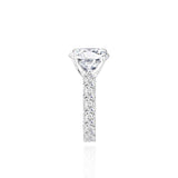 Sterling Silver 4 Carat Round Solitaire Ring on Eternity Band
