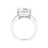 Sterling Silver Clear Emerald Cut St. Moritz Ring