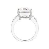 Sterling Silver Clear Emerald Cut St. Moritz Ring