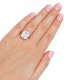 Sterling Silver Clear Emerald Cut St. Moritz Ring