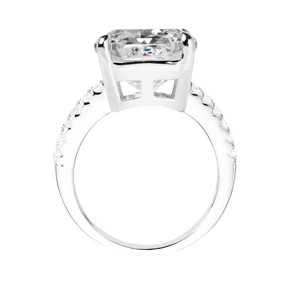 Sterling Silver Clear Asscher/Emerald-Cut Aspen Ring-Bling by Wilkening Invented Cut