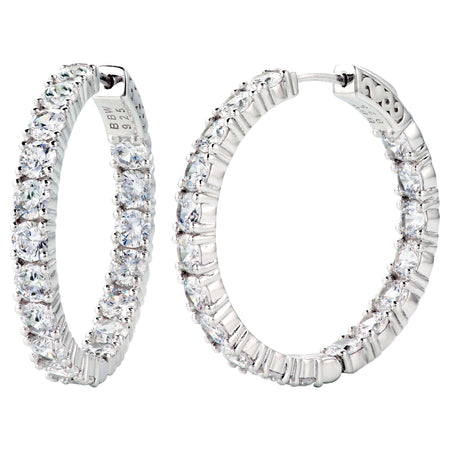 Sterling Silver 2 Carat 4 Prong Medium Solitaire Studs