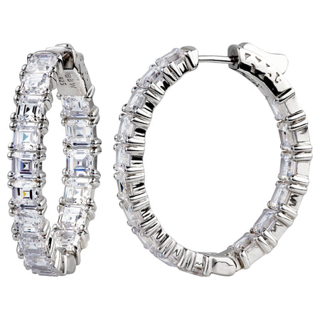 18 KGP Small Large Stone Couture Hoops