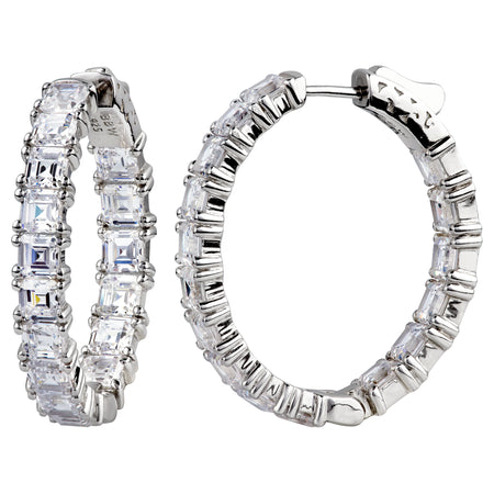 Sterling Silver 2 Carat 4 Prong Medium Solitaire Studs