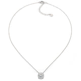 Sterling Silver 3 Carat Cushion Cut Floating Necklace with Halo