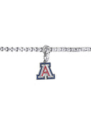 Silver 4mm Classic Tennis Bracelet with Double Security Clasp for University of Arizona 