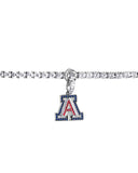 Silver 4mm Classic Tennis Bracelet with Double Security Clasp for University of Arizona