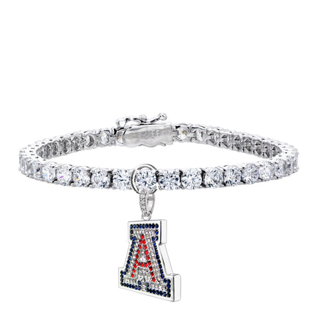 Silver Garnet-Hued Florentine Cuff with Perimeter Stones
