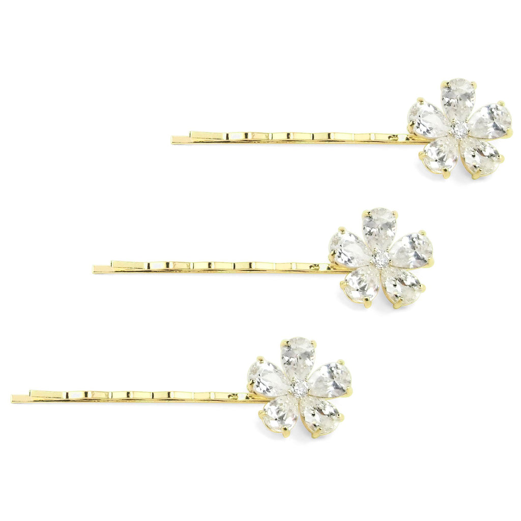 18 KGP Set of 3 Flat Hair Pins