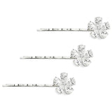 Silver Set of 3 Flat Pear Shaped Hair Pins