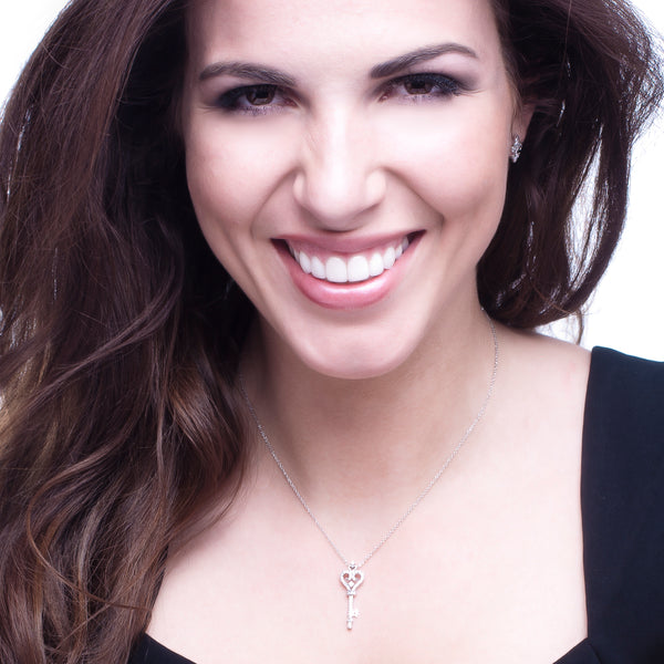 Sterling Silver Estate Vintage Key Necklace