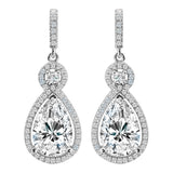 Silver Victorian Clear Teardrops